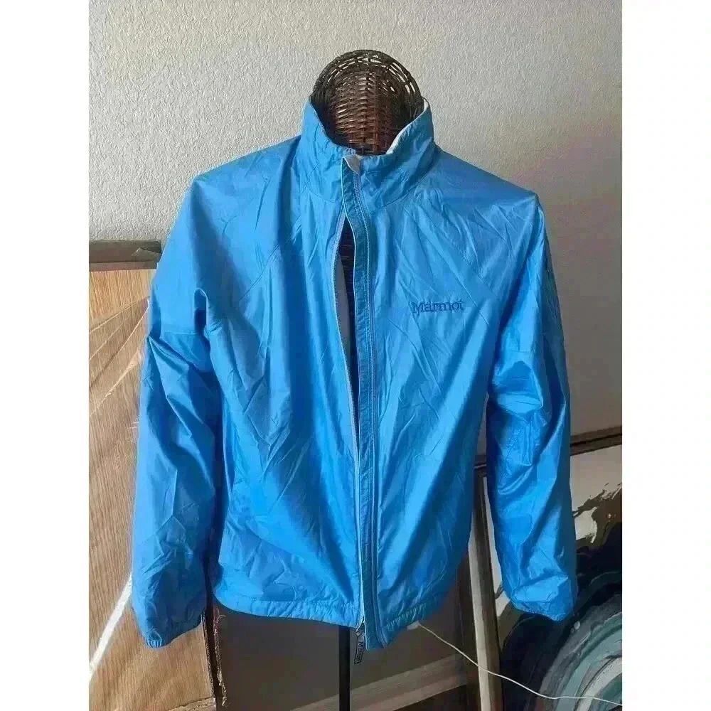 Marmot Womens Blue Raincoat Windbreaker large outdoors hiking camping boating